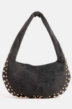 Fame Metallic Studded Faux Suede Hand Bag - $957.16 MXN