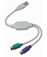 Dual PS/2 Keyboard &amp; Mouse Convert old PS2 to USB Adaptor Passive adapte... - $37.37 CAD