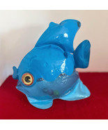 Vintage Squeaky Vinyl Blow Up Inflatable Blue Fish 8.5&quot; Tall by Ideal Ho... - $225.61 MXN