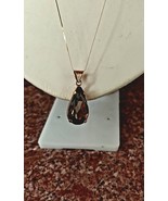 Antique Art Deco Retro 14k Rose Gold Pear Smokey Topaz Pendant Necklace ... - €337,76 EUR