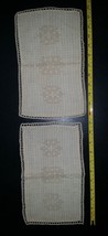 2 Vintage Handmade Backed Rectangular Crochet Doilies or Mats 11.5 by 7 ... - $12.99