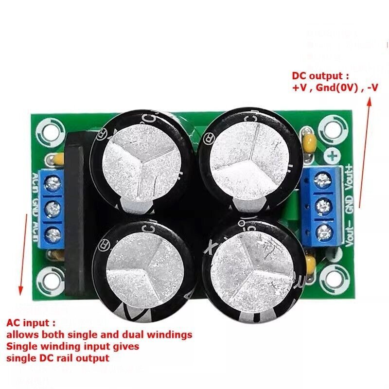 Dual rail PSU module 4700uFx4 for Gainclone LM3886 TDA7293/4 amplifiers ... - $8.59