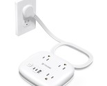 TROND Travel Power Strip, Short Extension Cord with 3 Outlets and 3 USB ... - £26.65 GBP