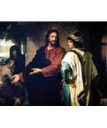 Christ and the young rich ruler Heinrich Hofmann Jesus Christ Painting C... - $26.99+