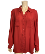 Talbots Red Long Sleeve Blouse with Roll Tabs Size XL - $18.99