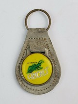 Vintage Plymouth Cricket leather keychain keyring metal back logo Tan - $10.29