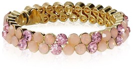 Stella + Ruby Gold Pink Austrian Crystal Magnetic Hinge Bangle Bracelet NWT - £14.09 GBP