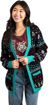 Harry Potter Hogwarts Houses Women&#39;s Relaxed Fit Knit Cardigan Black Teal - £32.03 GBP