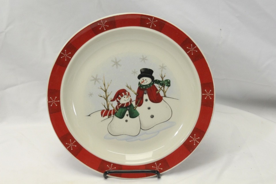 Royal Seasons Snowmen Christmas Dinner Plates 10-1/4" Lot of 12  Xmas Item image 2