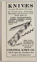 1931 Print Ad Colonial Knife Co. Pocket Knives Providence,Rhode Island - £7.17 GBP