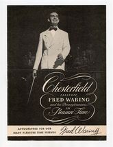Chesterfield Presents Fred Waring &amp; His Pennsylvanians Program 1940's - $11.88