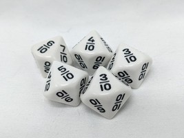 Lot Of (5) Koplow Games White D10 Fraction Dice - $10.89