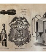 Police Accessories 1876 Worlds Fair Centennial Expo Victorian Engraving ... - €85,23 EUR