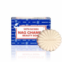 Satya Nag Champa: Sai Baba Natural Soap, Large, 150 g, 5 oz, 4 Piece - £31.05 GBP