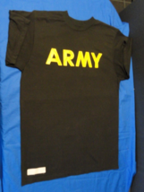 Apfu Army Pt Physical Training Shirt Authorized Short Sleeve Black Gold Large - £13.05 GBP