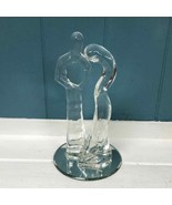 Male Female bride groom 7” glass Abstract Art statue wedding cake topper - $64.00 CAD