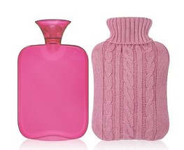 2 of the Large 2L Natural Rubber Hot Water Bottle Warm or cold Fleece Kn... - $253.44 MXN