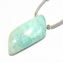 Green Amazonite Smooth Fancy Cabochon Pendant Briolete Natural Loose Gemstone - £2.35 GBP