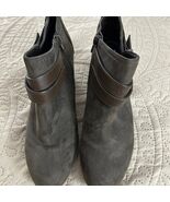 Indigo rd.Grey Faux Suede Ankle Boots with Straps and Zippers ladies boots - $41.83 CAD