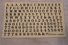 HO Scale Walthers, 3 Sheets, 3/16&quot; Railroad Roman Cond. Alphabet &amp; Number Decals - £15.66 GBP