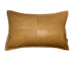 Pillow Cushion Stylish Brown Cover Leather Decor  Genuine Soft Lambskin - £34.64 GBP