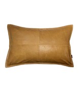 Pillow Cushion Stylish Brown Cover Leather Decor  Genuine Soft Lambskin - $823.49 MXN