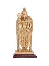 Pathumalai Murugan Statue, Murugan Resin Idol, Gold Finish - 6 inch Height - $29.92