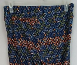 New LuLaRoe Tall &amp; Curvy Leggings Blue With Colorful Small Arrowhead Des... - £11.99 GBP