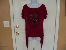 Charlotte Russe Burgandy Code Spellbound Day Shirt Size M Women&#39;s NEW LAST ONE - £14.58 GBP