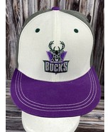 Melonwear Milwaukee Bucks Purple White Gray Green Snapback Trucker Hat - £11.61 GBP