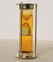 Liquid Sand Timer Hourglass in Polished Brass Collectible Home/Office it... - $28.22