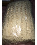 Off White Quilt Blanket handmade, 70&quot;W x 62&quot;L. Not measuring the fringe.... - $41.98