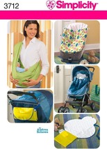 Simplicity Sewing Pattern 3712 Baby Stroller Car Seat Bunting Sling Changing Pad - $8.99