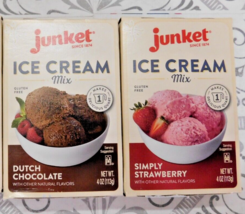 LOT 2 - Junket Simply Strawberry Chocolate Ice Cream Mix 4oz Gluten Free 3/24 - £7.00 GBP