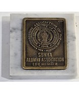 Vintage SUNYA Alumni Association Life Member Marble &amp; Brass Paperweight ... - $14.94 CAD