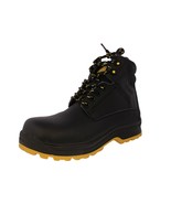 Mens Black Work Boots Real Leather Slip Resistant Safety Steel Toe Size ... - $1,319.12 MXN