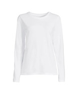 Time And Tru Women&#39;s Crewneck Tee with Long Sleeves, White Size XL(16-18) - $289.13 MXN