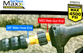 Pressure Washer 3/8” FPT To M22 Connector Surface Maxx (Brass) #SGY-PWA2... - $19.79