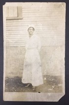 Antique RPPC African American Young Lady Dressed in White Outside Real Photo - £35.97 GBP