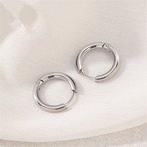 5pcs/lot Stainless Steel Circle Hoop Earrings For Women Girls Black Gold Silver  - £7.78 GBP