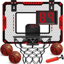 Basketball Hoop for Kids Indoor Electronic Scoreboard 3 Balls Toys for Ages 5-12 - £40.09 GBP