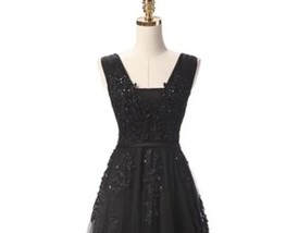 Short Evening Dress SSYFashion Hot Sale  V-neck  A-line Party Gown Formal Dress  - £94.83 GBP