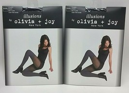 2 Olivia + Joy New York Women&#39;s Pantyhose All in One/over the knee Black... - $27.71