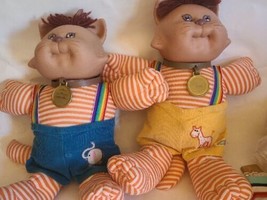Vtg 1983 Cabbage Patch Kids Koosas Stuffed Animal 2 Doll 15” Cat Stripe - £27.76 GBP