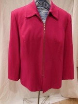 Vtg Joan Leslie Women&#39;s Wool Blend Jacket Size 14  Fully Lined Fuschia - $23.75