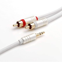 3.5Mm To 2-Male Rca Adapter Audio Stereo Cable (15Ft, Gold Plated, Aux Rca Y Spl - £19.54 GBP