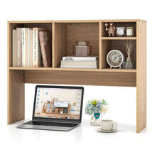 Costway Computer Desktop Bookcase with 4 Cubbies and Open Back Compartme... - $169.39