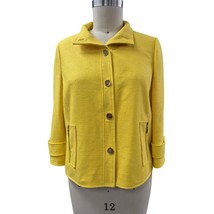 Carlisle 100% Silk Bright Yellow Jacket Gold Hardware Sz 12 NWOT - £75.06 GBP