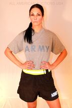 PRE-OWNED REG US ARMY IPFU BLACK SILVER PT PHYSICAL FITNESS SHORTS TRUNKS  - $15.83