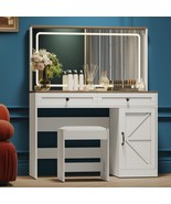 Makeup Vanity Table with Mirror &amp; LED Lights - 43.3&quot; - $412.95 CAD